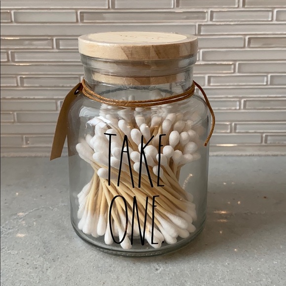 Rae Dunn Take One Cotton Swabs Jar - Picture 1 of 3